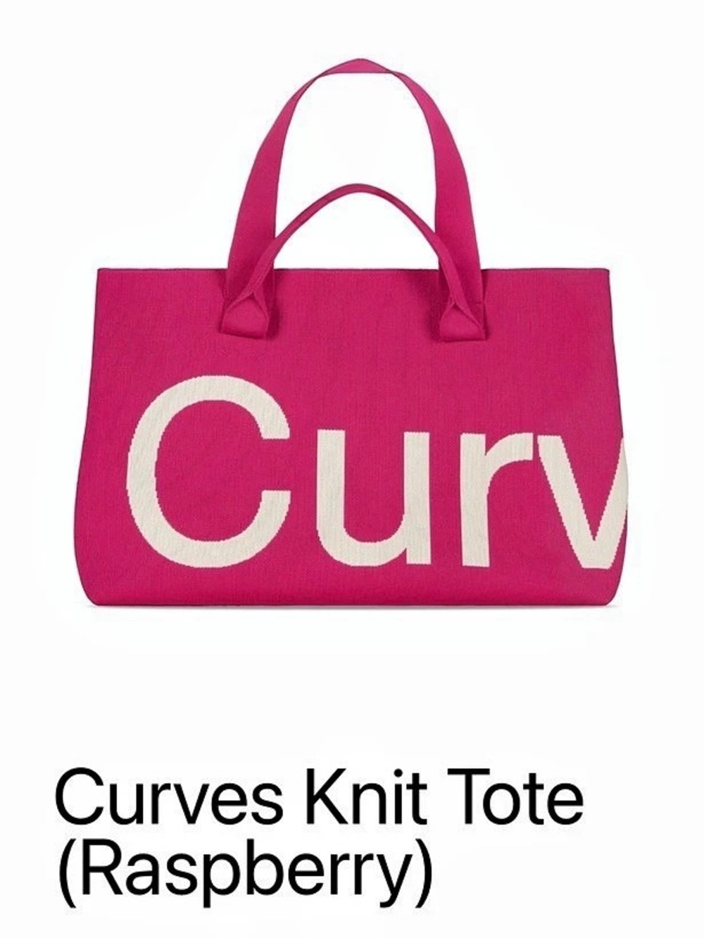 Curves Knit Tote in Pink Like New
